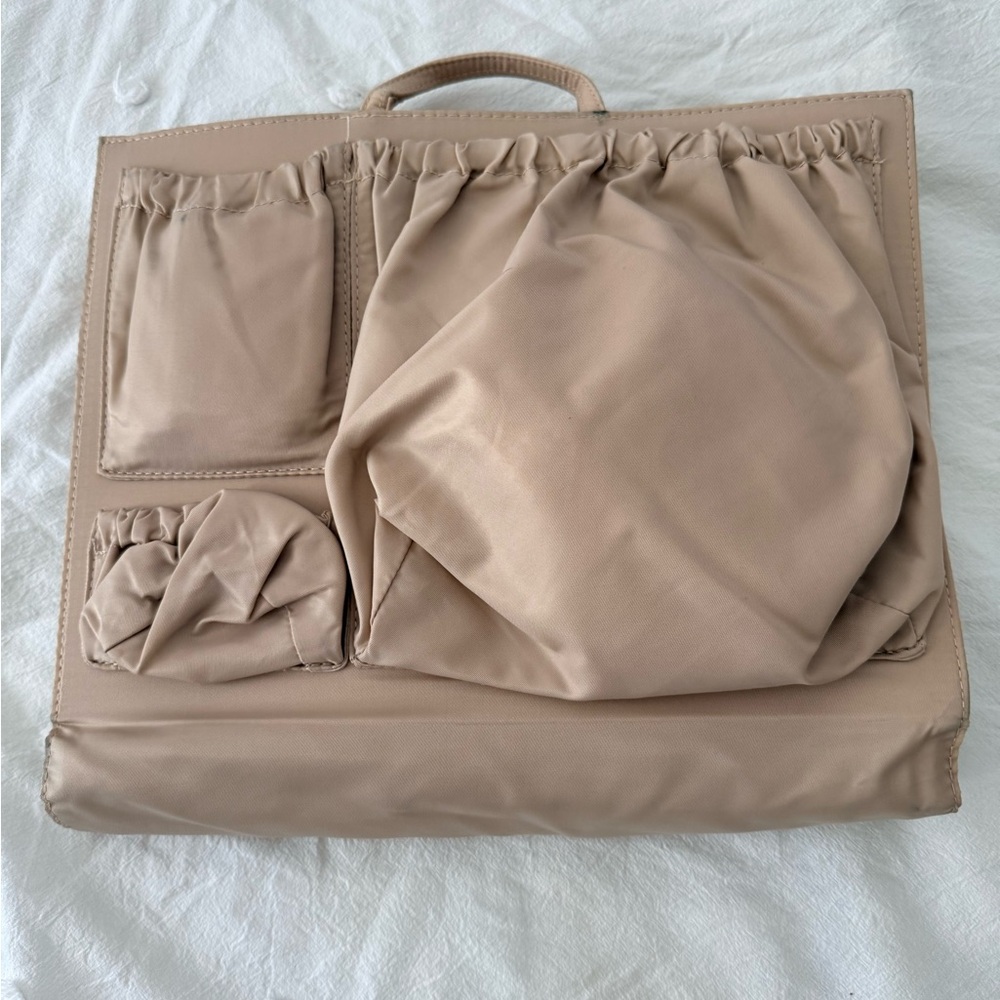 ToteSavvy Purse Organizer Insert Beige – Diaper Bag Insert – Multi Pocket Tote